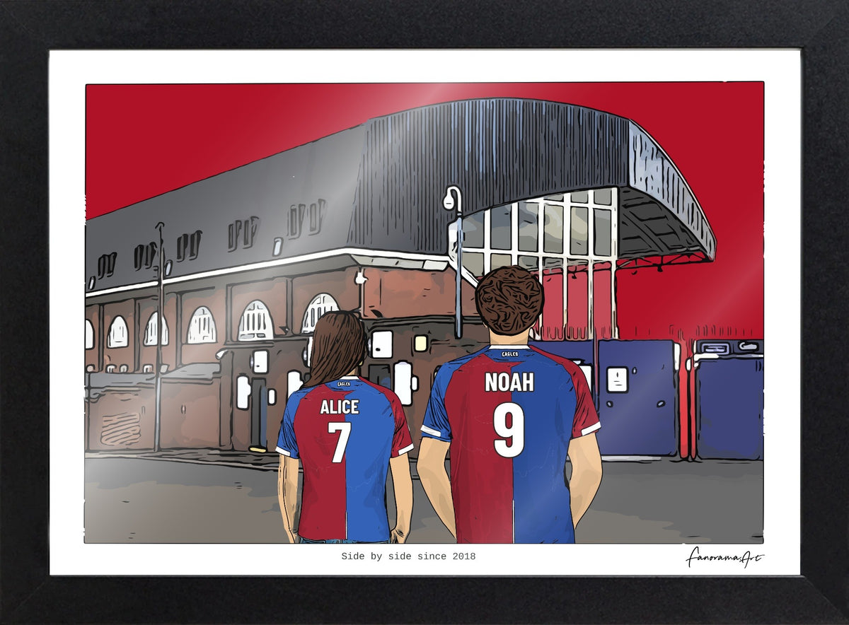 Personalised Crystal Palace print with ALICE, NOAH, Print & Frame at Selhurst Park.