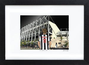 Personalised Newcastle United print with OLIVER, Bordered Print & Frame at St James’ Park.