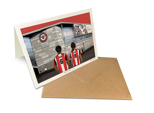 Personalised Brentford greeting card with DAN, ZOE, 7x5" Greeting Card at Gtech Community Stadium.
