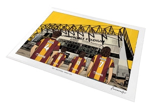 Personalised Bradford City print with PAPA, HUGO, LILY, MAMA, Print at Valley Parade.