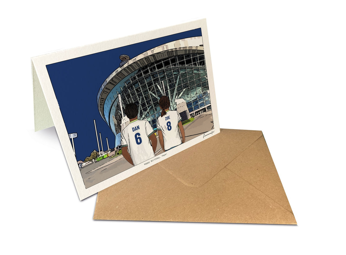 Personalised Tottenham Hotspur greeting card with DAN, ZOE, 7x5" Greeting Card at Tottenham Hotspur Stadium.