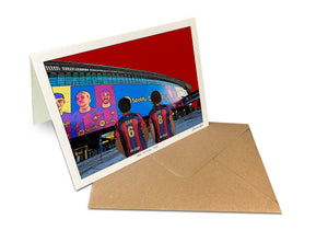 Personalised Barcelona greeting card with DAN, ZOE, 7x5" Greeting Card at Spotify Camp Nou.