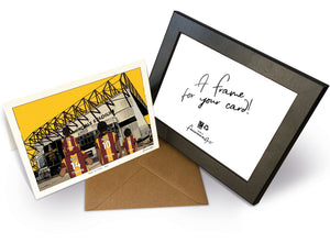 Personalised Bradford City greeting card with PAPA, MAMA, RUBY, 7x5" Greeting Card & Frame at Valley Parade.