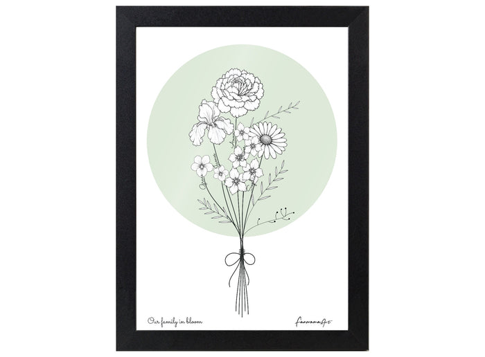 Personalised birth flower bouquet print