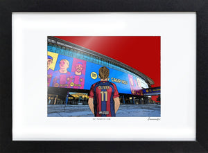 Personalised Barcelona print with OLIVER, Bordered Print & Frame at Spotify Camp Nou.
