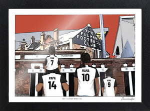 Personalised Fulham print with PAPA, MAMA, RUBY, Print & Frame at Craven Cottage.