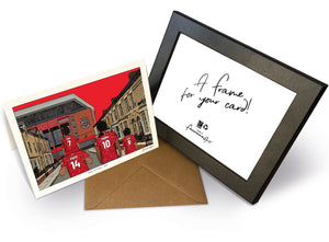 Personalised Liverpool greeting card with PAPA, MAMA, RUBY, 7x5" Greeting Card & Frame at Anfield.