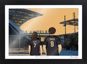 Personalised Los Angeles print with ALICE, NOAH, Print & Frame at BMO Stadium.