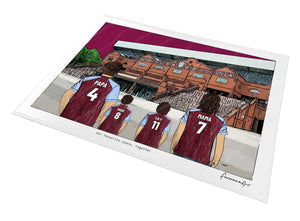 Personalised Aston Villa print with PAPA, HUGO, LILY, MAMA, Print at Villa Park.