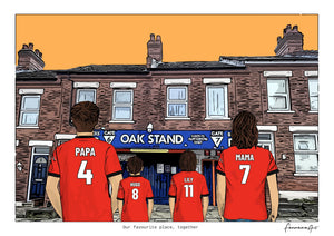 Personalised Luton Town digital artwork with PAPA, HUGO, LILY, MAMA, luton town kenilworth road at Kenilworth Road.