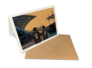 Personalised Los Angeles greeting card with DAN, ZOE, 7x5" Greeting Card at BMO Stadium.