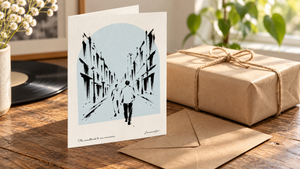 Personalised Oasis-inspired card record gift lifestyle scene